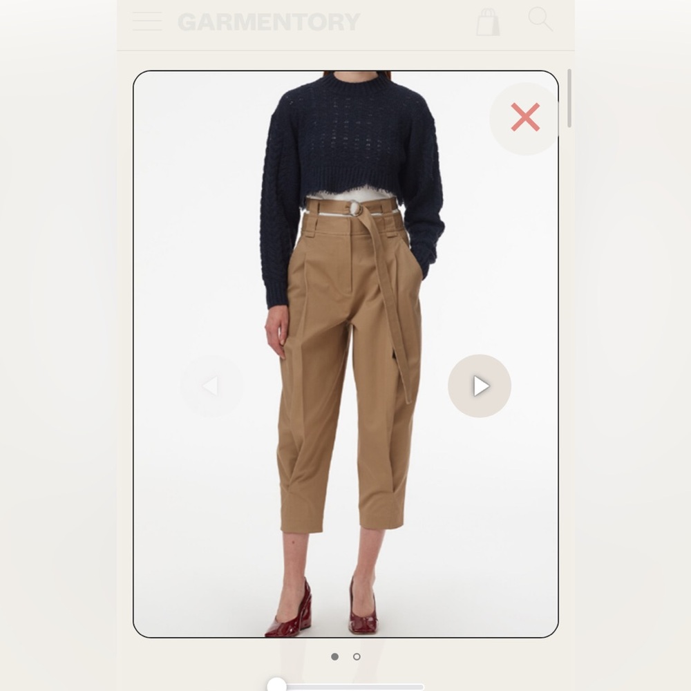 Tibi Myriam twill double waisted pant , khaki, 6